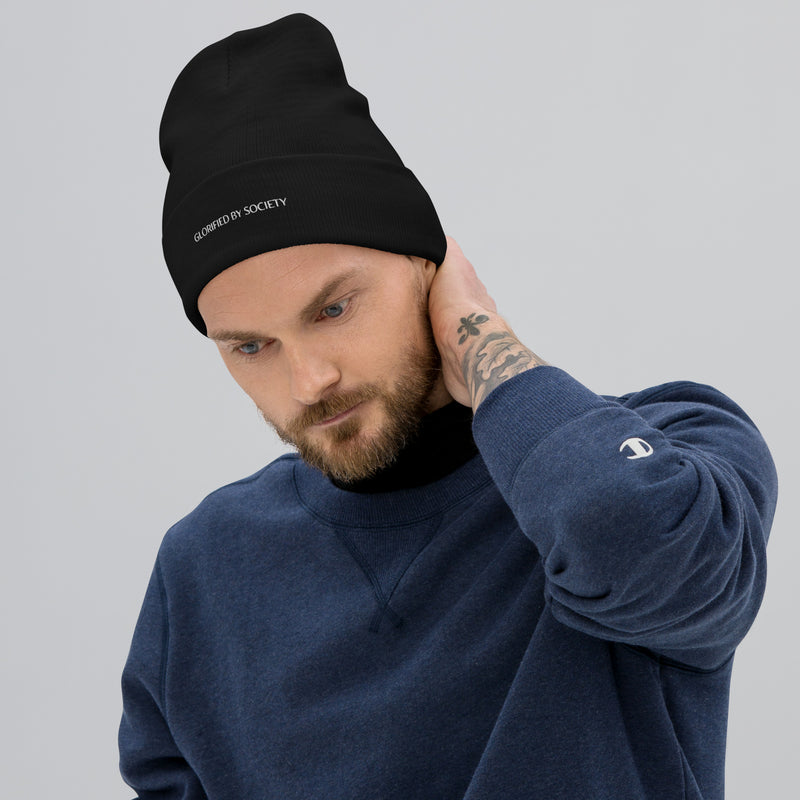 Embroidered beanie with a snug, form-fitting design made from a breathable cotton-acrylic blend for warmth and comfort. One size fits most