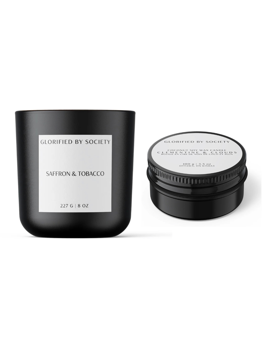 NON-TOXIC COCONUT SOY CANDLES |3.5 OZ & 8 OZ | HAND POURED IN OTTAWA | GLORIFIED BY SOCIETY
